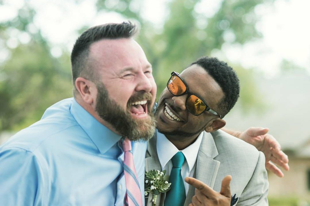 Groom making me laugh